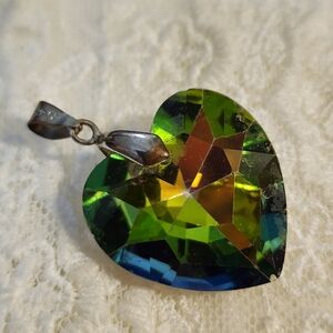 Heart-Shaped Multicolor Glass Pendant